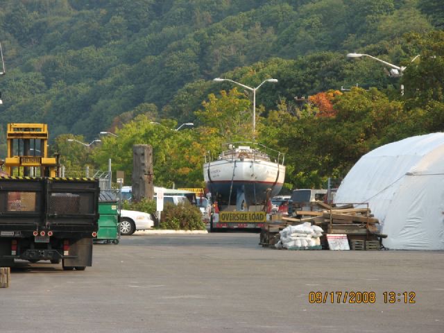 Backing into the yard...
