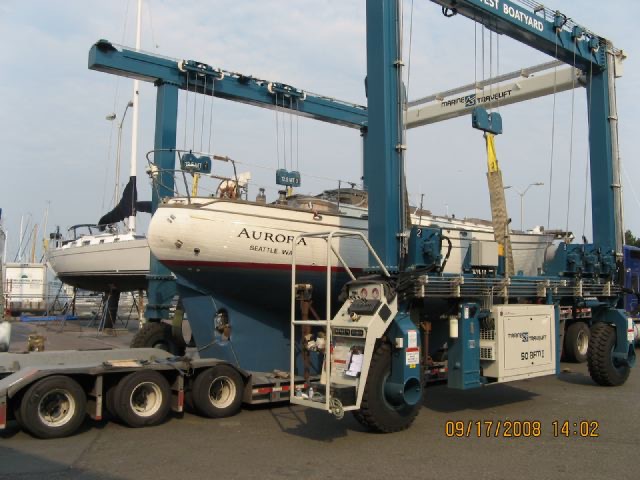 Lining up the travel lift